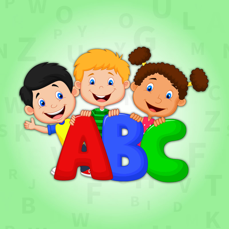 children holding the ABC