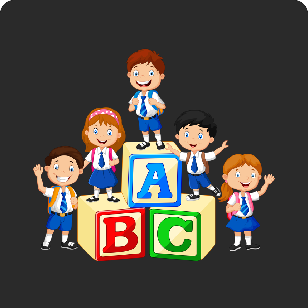 a-drawing-of-children-smiling-standing-on-a-abc-blocks