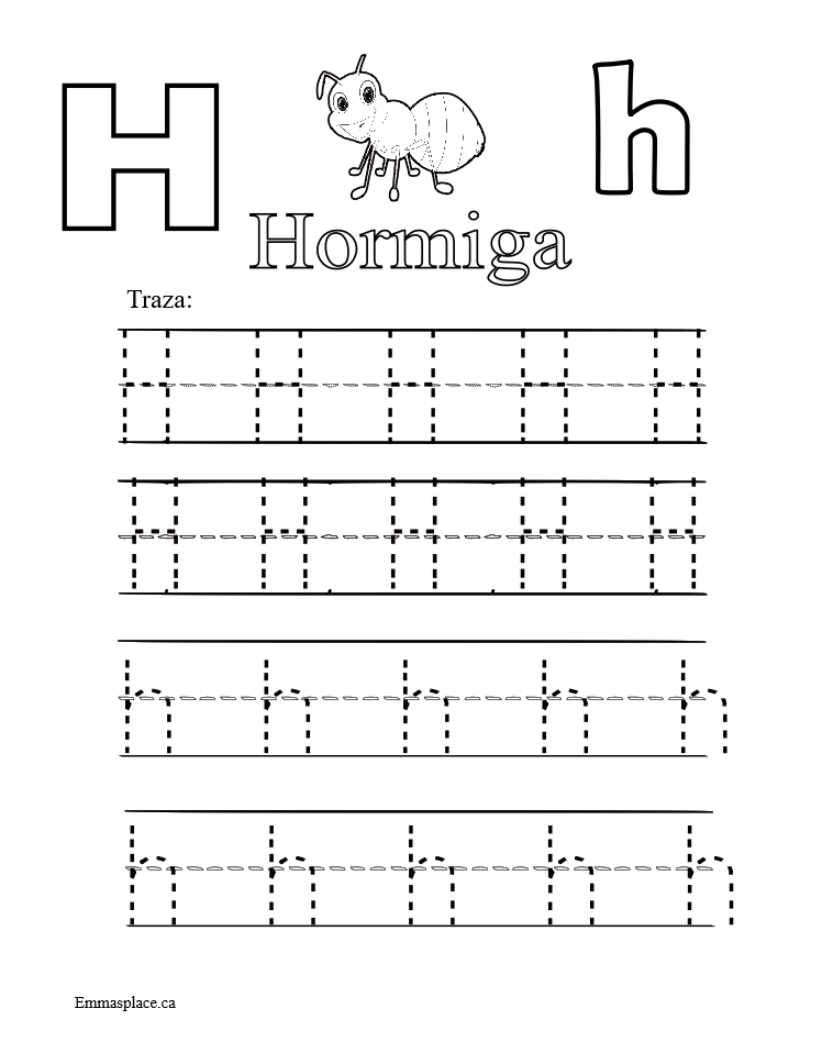 Escribe letra h Hormiga
