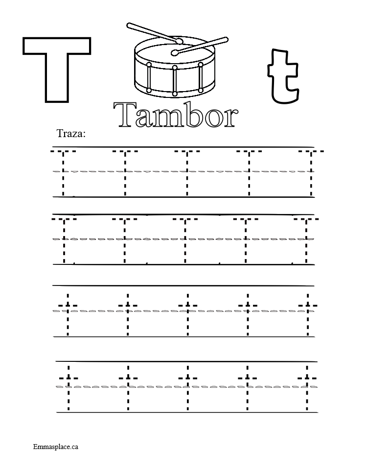 Escribe T de tambor