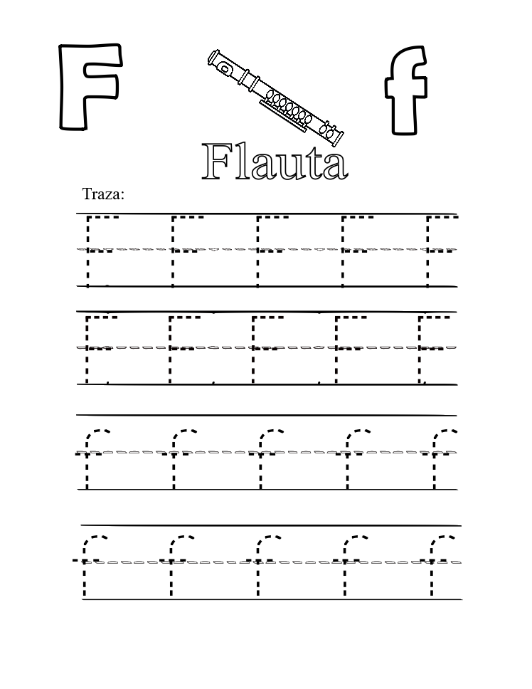 Escribe F de Flauta