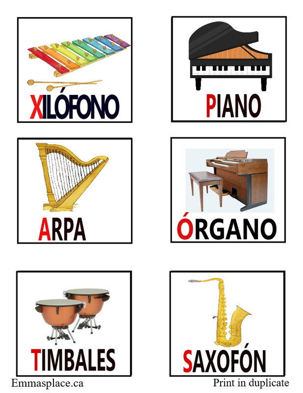 memoria 3 instrumentos musicales