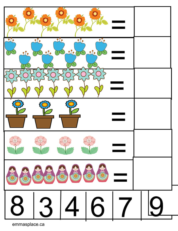 Match the numbers  Flowers